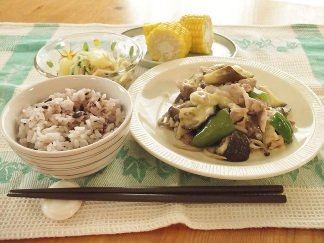 茄子とピーマンの味噌チーズ炒め定食 By まんまるらあて クックパッド みんながのせた献立