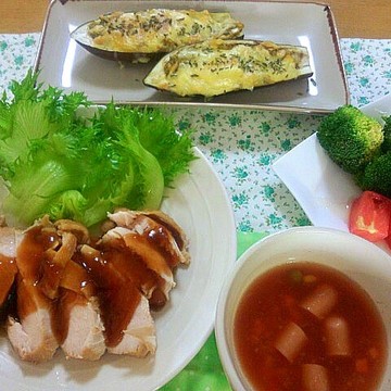 鶏肉と茄子のお夕飯
