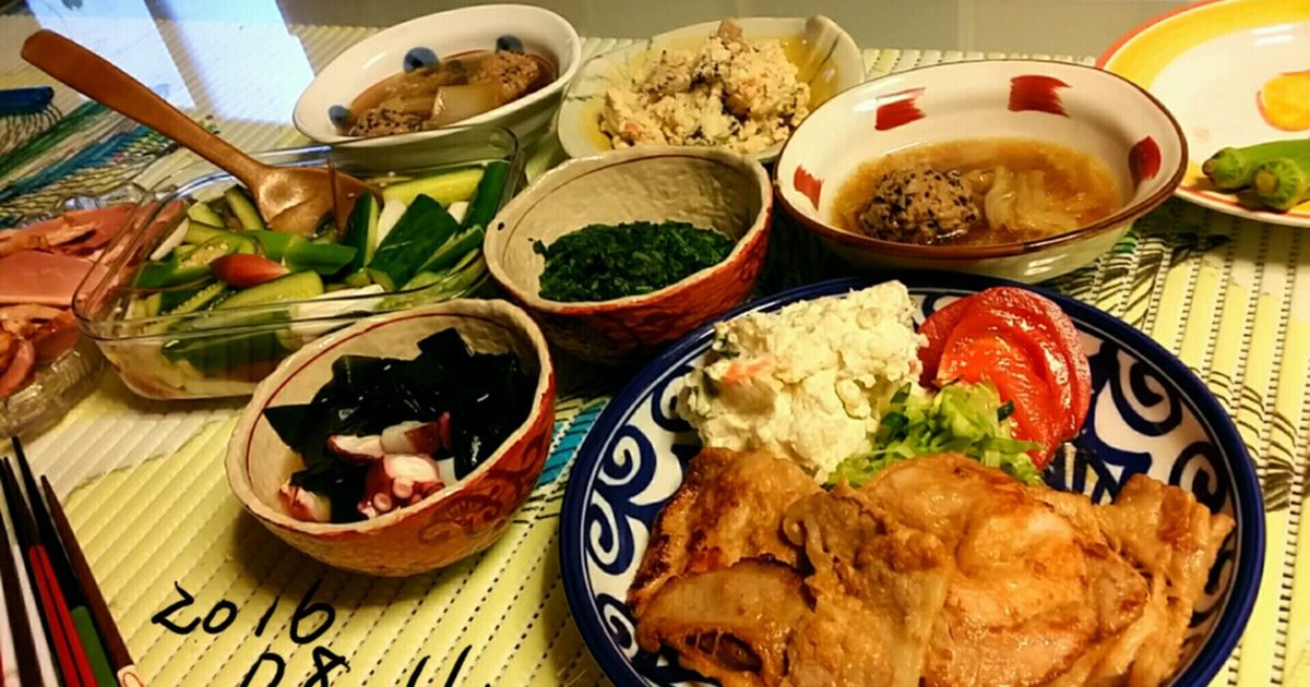 生姜焼きと肉団子スープ♪ 晩ごはん by cocoりえ [クックパッド] みんながのせた献立