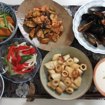 ムール貝のトマト煮の晩御飯