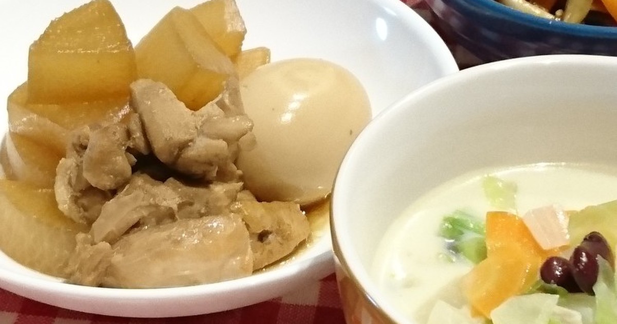 大根と鶏肉と卵の煮物と… by まんまるまうちゃん [クックパッド] みんながのせた献立
