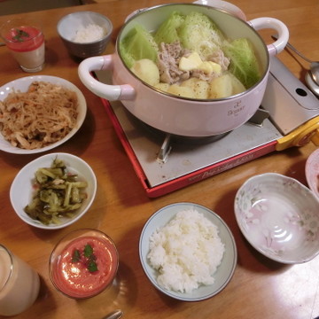 塩バター鍋の夕ご飯