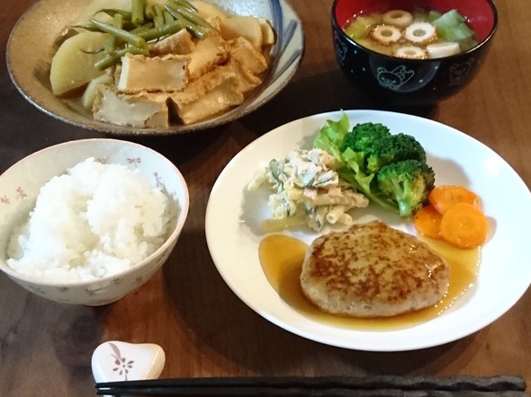 豆腐ハンバーグで晩ごはん♪