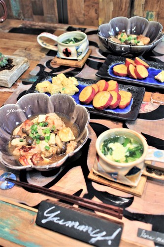 鶏肉と豆腐の生姜あんかけ煮de晩ごはん♪