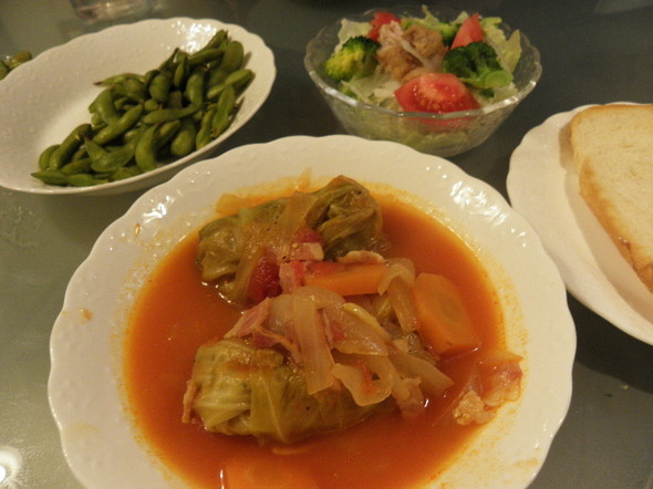 ロールキャベツの夕飯(3/19)