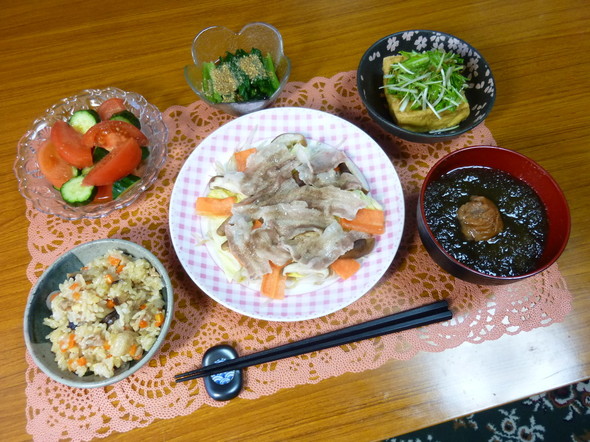 簡単が絵になる野菜ボリュームいっぱい夕食