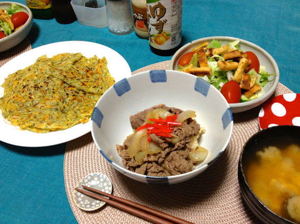 たまには牛丼の晩ご飯