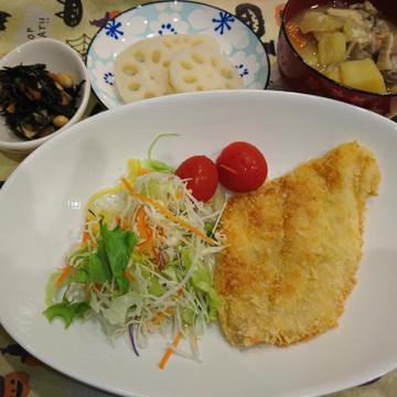 夕食 白身魚のフライ