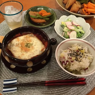 肉巻き豆腐のトマトソースグラタン♡夕食