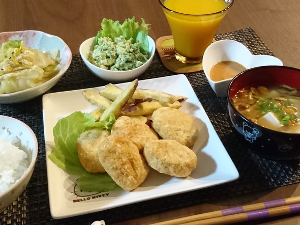 カレーマヨチーズおからナゲットで晩ご飯♪