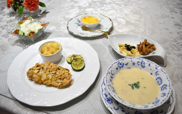 白身魚のアーモンドフライで晩御飯♪