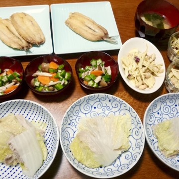 豚と白菜のミルフィーユとイワシの天ぷら