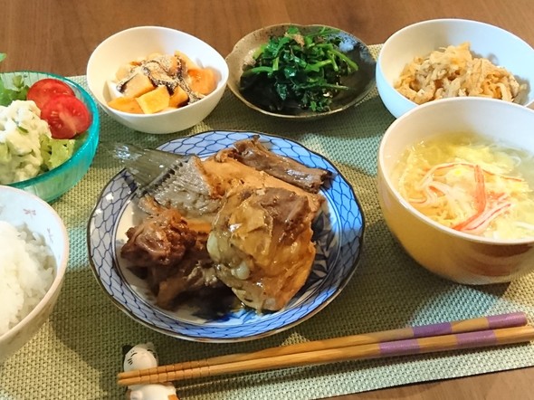 ぶりのあら煮☆梅風味で晩ごはん♪