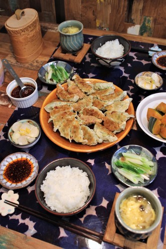 焼き餃子de晩ごはん♪