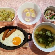 アサイーボウルの朝食セット☀︎卵ウインナ