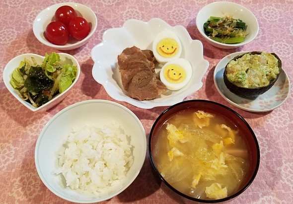 煮豚と煮卵&アボガドのココット