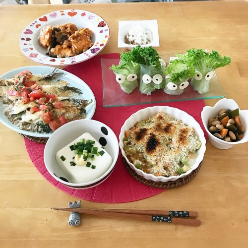 夫晩ご飯☆早食いだよ気を付けて☆