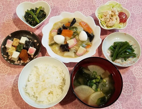 八宝菜&鶏ハムのカレーマヨ・サラダ