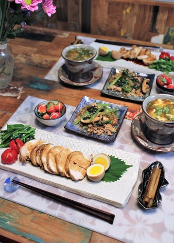 さっぱり鶏チャーシューde晩ごはん♬