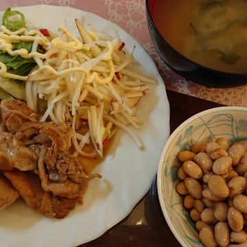 手作り納豆×焼き豚♡