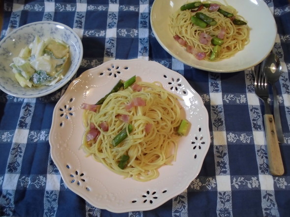 19.2.21アスパラとベーコンのパスタ