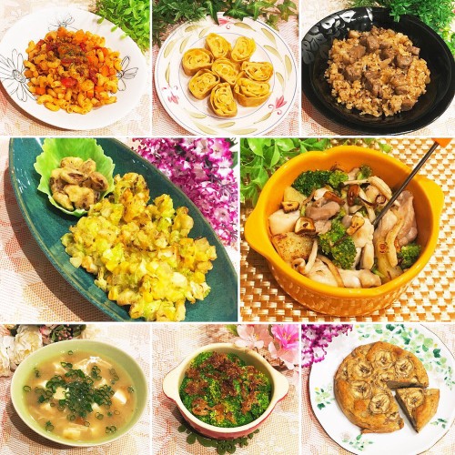 キャベツと竹輪のかき揚げで晩御飯♫