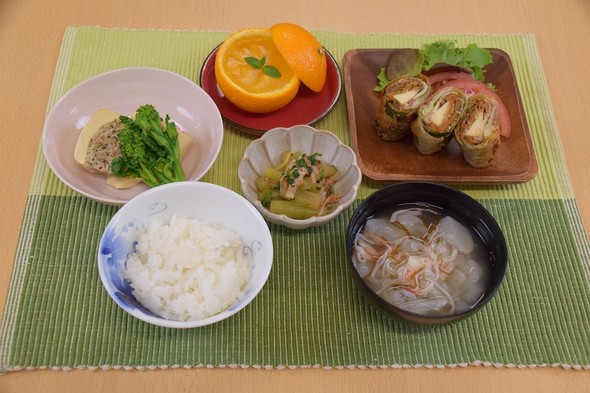 豚肉ときんぴらの焼春巻&ふきベーコン炒め