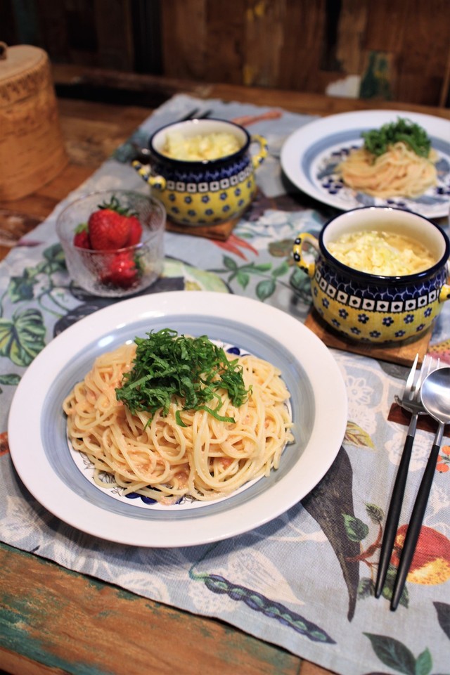 和風明太子パスタde晩ごはん By ちゃんねるゆみ クックパッド みんながのせた献立