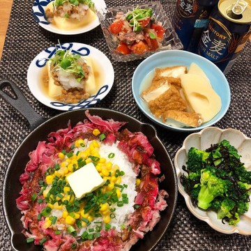 ペッパーランチ風で晩酌♫