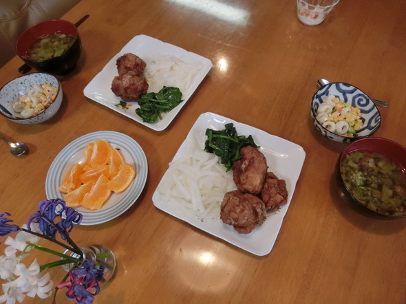 じゃが芋入り豚肉の唐揚げで夕ご飯