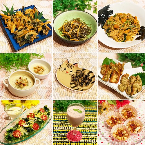 生わかめと野菜のかき揚げ で晩御飯♫