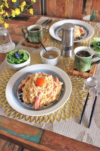 チキンラーメンカルボナーラdeランチ♬