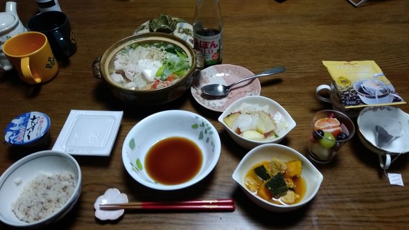 お一人様夕食❗一人鍋(^q^)☺✳⛄☕