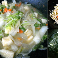 夕食｜八宝菜風＋干豆腐サラダ＋若芽スープ