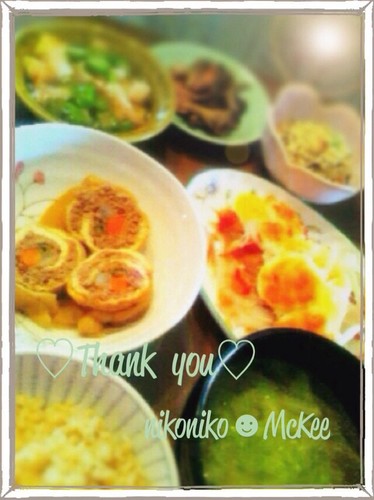 絶品信田煮♡豪華秋刀魚フライピザ♡夕食♡