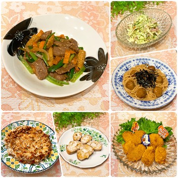 ☆春野菜と牛肉☆ごま風味炒めで晩ご飯
