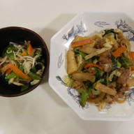 豚肉と春野菜のカリー醤炒めセット