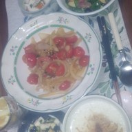 豚肉とミニトマトの南フランス風の夕食