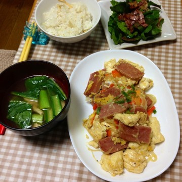 今日の晩御飯～豆腐ちゃんぷるー～