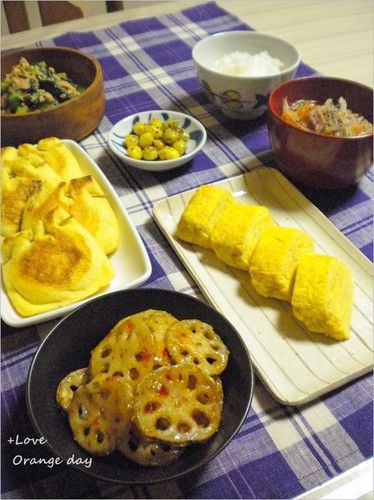 キャベツたっぷりお揚げさん焼きの献立