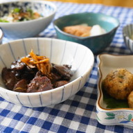 サバ缶ボール×レバーの甘辛煮