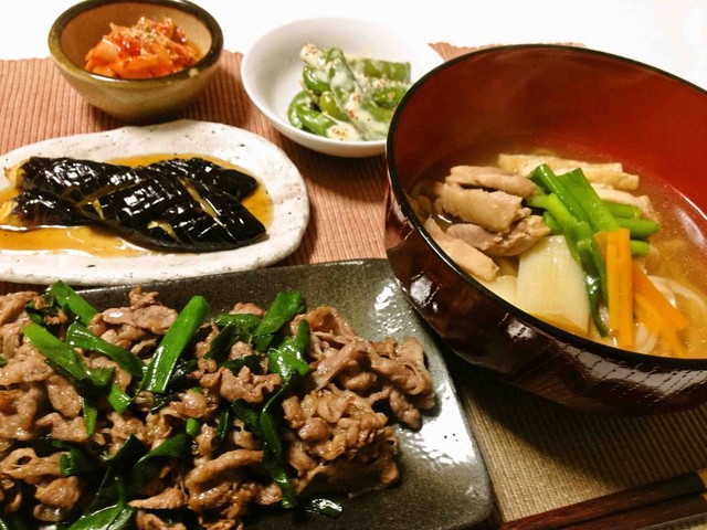 山椒炒めと鍋焼きうどんなお献立 By ちぃﾄﾝ クックパッド みんながのせた献立