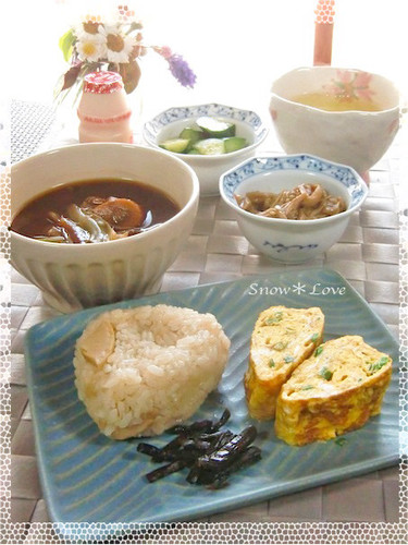 ♪美味しいたけのこご飯で朝食を♪