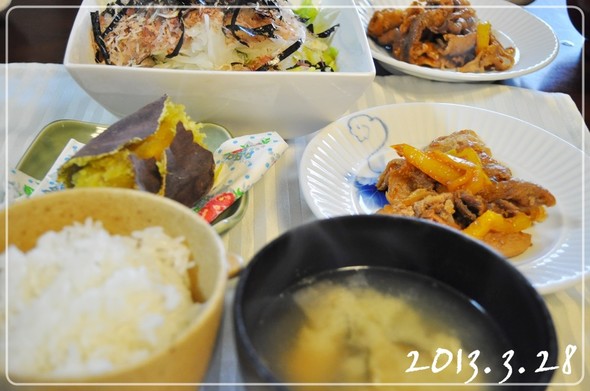 一汁三菜*ピリ辛旨い!豚肉が主菜の献立