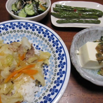 蒸し暑い日☆野菜たっぷりサッパリ味の夕飯