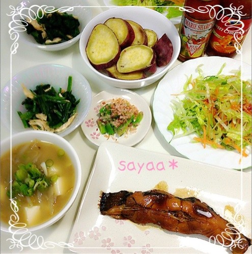 かれいの煮つけの夕食♡捨てないで&再利用