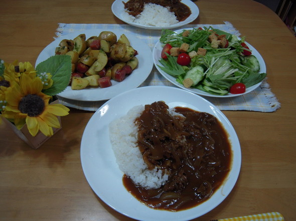ハヤシライスで晩御飯♪