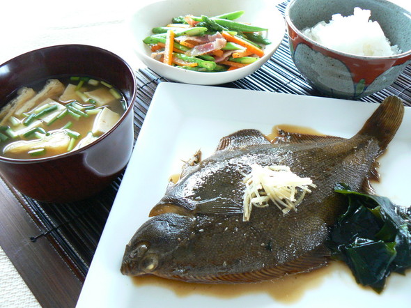カレイの煮付けの夕食献立