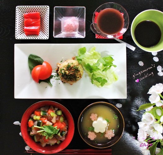@うちカフェ~桜咲くカフェ気分のランチ❀