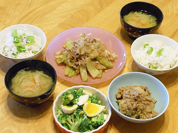 初☆そら豆+ブロッコリー鮮やかグリーン